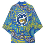 Parramatta Eels Kimono Aboriginal Dot Pattern - Rugby Mascot Heritage Pride