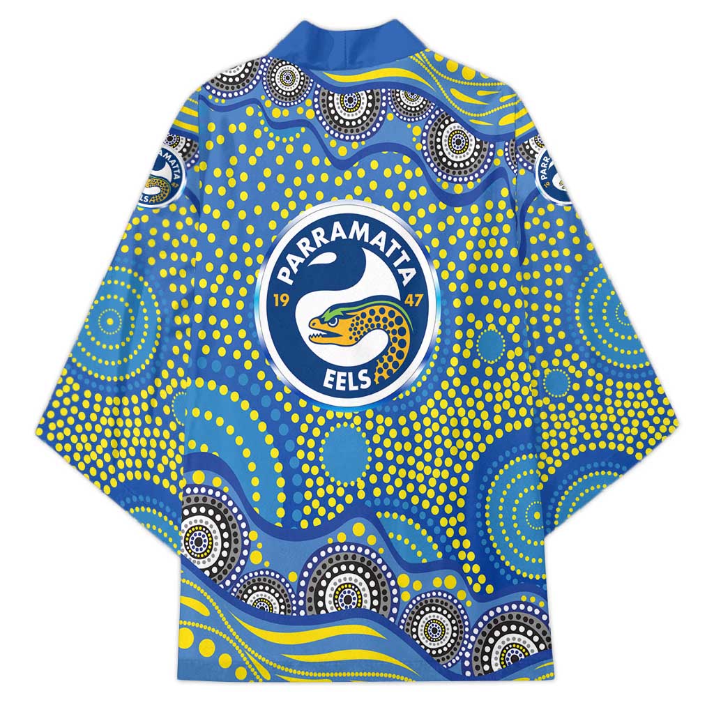 Parramatta Eels Kimono Aboriginal Dot Pattern - Rugby Mascot Heritage Pride
