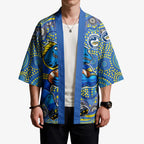 Parramatta Eels Kimono Aboriginal Dot Pattern - Rugby Mascot Heritage Pride