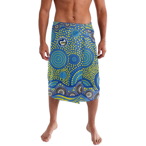 Parramatta Eels Lavalava Aboriginal Dot Pattern - Rugby Mascot Heritage Pride