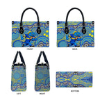 Parramatta Eels Leather Bag Aboriginal Dot Pattern - Rugby Mascot Heritage Pride