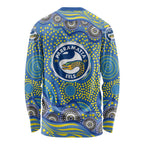 Parramatta Eels Long Sleeve Shirt Aboriginal Dot Pattern - Rugby Mascot Heritage Pride