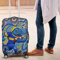 Parramatta Eels Luggage Cover Aboriginal Dot Pattern - Rugby Mascot Heritage Pride