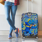 Parramatta Eels Luggage Cover Aboriginal Dot Pattern - Rugby Mascot Heritage Pride