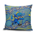 Parramatta Eels Pillow Cover Aboriginal Dot Pattern - Rugby Mascot Heritage Pride