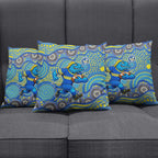 Parramatta Eels Pillow Cover Aboriginal Dot Pattern - Rugby Mascot Heritage Pride