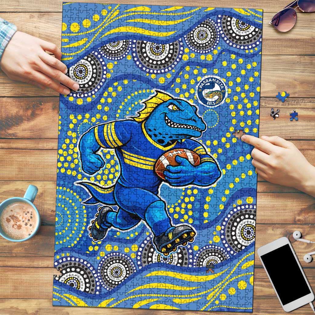 Parramatta Eels Puzzle Aboriginal Dot Pattern - Rugby Mascot Heritage Pride