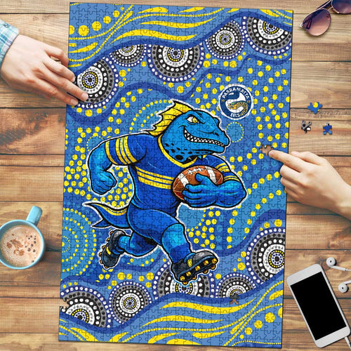 Parramatta Eels Puzzle Aboriginal Dot Pattern - Rugby Mascot Heritage Pride