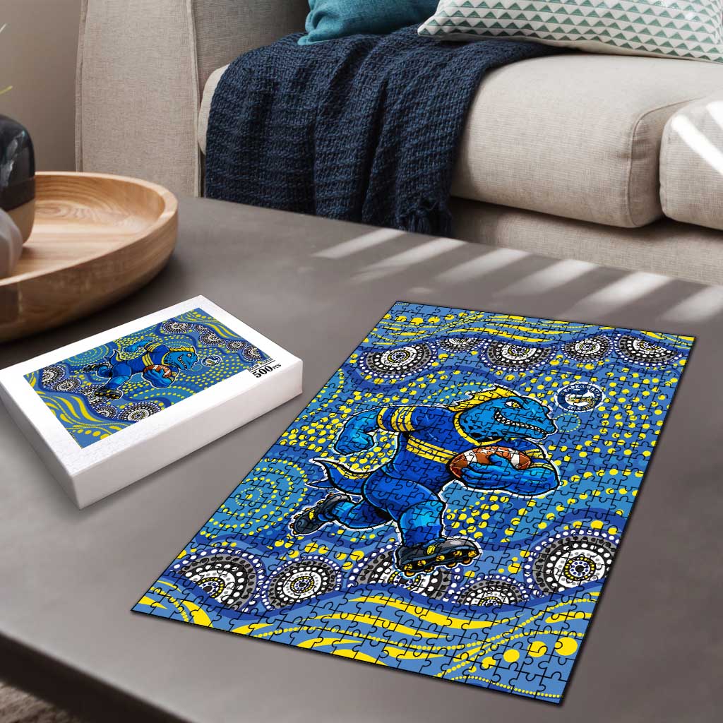 Parramatta Eels Puzzle Aboriginal Dot Pattern - Rugby Mascot Heritage Pride
