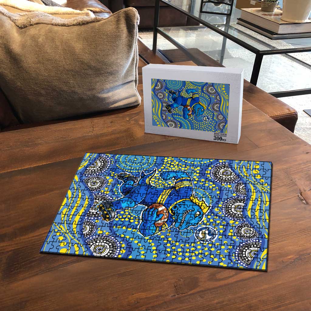 Parramatta Eels Puzzle Aboriginal Dot Pattern - Rugby Mascot Heritage Pride
