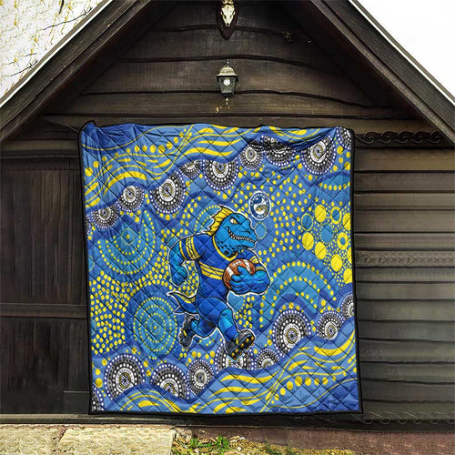 Parramatta Eels Quilt Aboriginal Dot Pattern - Rugby Mascot Heritage Pride