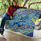 Parramatta Eels Quilt Aboriginal Dot Pattern - Rugby Mascot Heritage Pride