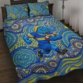 Parramatta Eels Quilt Bed Set Aboriginal Dot Pattern - Rugby Mascot Heritage Pride