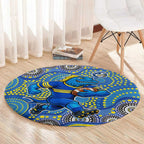 Parramatta Eels Round Carpet Aboriginal Dot Pattern - Rugby Mascot Heritage Pride