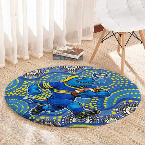 Parramatta Eels Round Carpet Aboriginal Dot Pattern - Rugby Mascot Heritage Pride