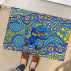 Parramatta Eels Rubber Doormat Aboriginal Dot Pattern - Rugby Mascot Heritage Pride