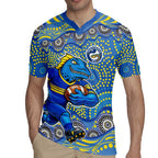 Parramatta Eels Rugby Jersey Aboriginal Dot Pattern - Rugby Mascot Heritage Pride