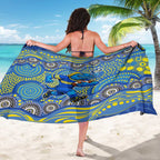 Parramatta Eels Sarong Aboriginal Dot Pattern - Rugby Mascot Heritage Pride