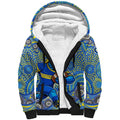 Parramatta Eels Sherpa Hoodie Aboriginal Dot Pattern - Rugby Mascot Heritage Pride