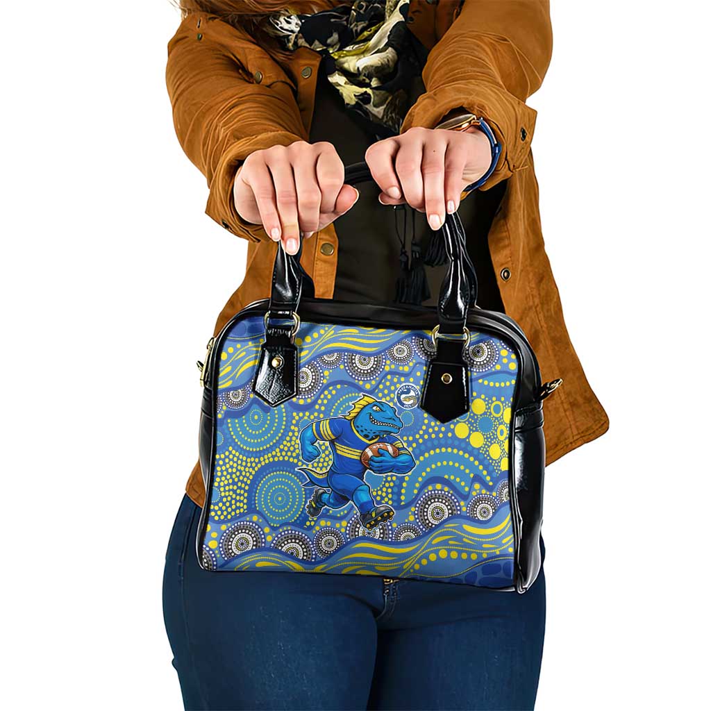 Parramatta Eels Shoulder Handbag Aboriginal Dot Pattern - Rugby Mascot Heritage Pride