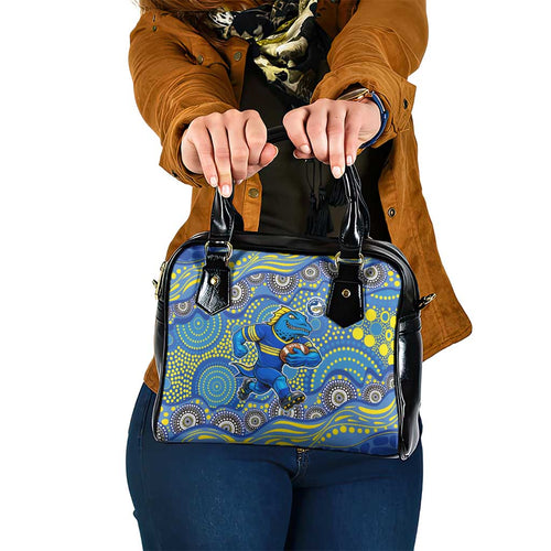 Parramatta Eels Shoulder Handbag Aboriginal Dot Pattern - Rugby Mascot Heritage Pride