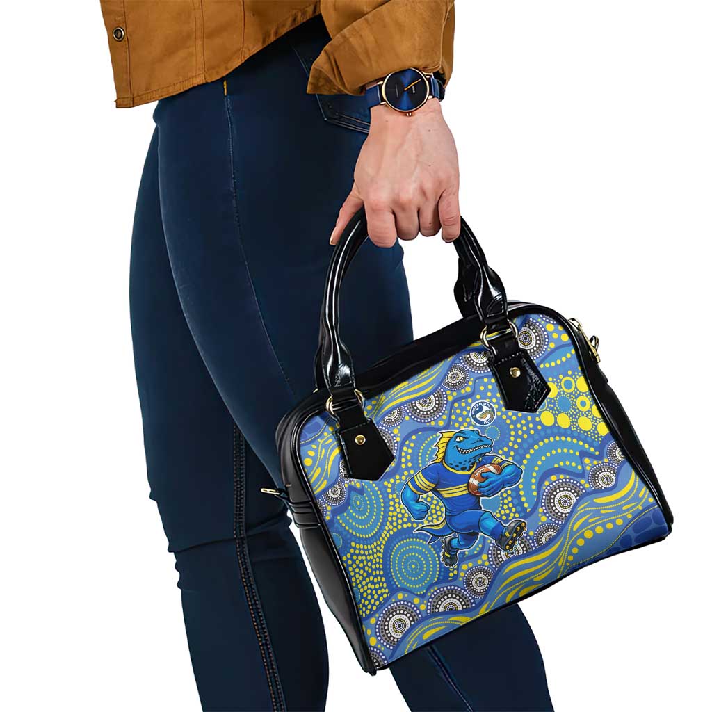 Parramatta Eels Shoulder Handbag Aboriginal Dot Pattern - Rugby Mascot Heritage Pride