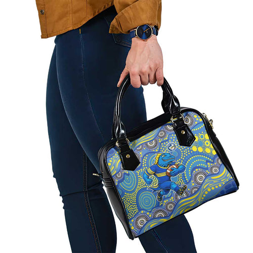 Parramatta Eels Shoulder Handbag Aboriginal Dot Pattern - Rugby Mascot Heritage Pride