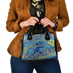 Parramatta Eels Shoulder Handbag Aboriginal Dot Pattern - Rugby Mascot Heritage Pride
