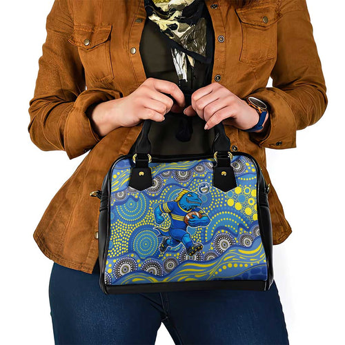 Parramatta Eels Shoulder Handbag Aboriginal Dot Pattern - Rugby Mascot Heritage Pride