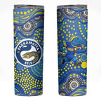 Parramatta Eels Skinny Tumbler Aboriginal Dot Pattern - Rugby Mascot Heritage Pride