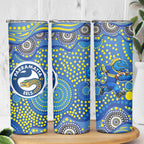 Parramatta Eels Skinny Tumbler Aboriginal Dot Pattern - Rugby Mascot Heritage Pride
