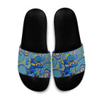 Parramatta Eels Slide Sandals Aboriginal Dot Pattern - Rugby Mascot Heritage Pride