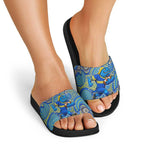 Parramatta Eels Slide Sandals Aboriginal Dot Pattern - Rugby Mascot Heritage Pride
