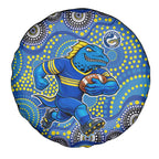 Parramatta Eels Spare Tire Cover Aboriginal Dot Pattern - Rugby Mascot Heritage Pride