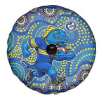 Parramatta Eels Spare Tire Cover Aboriginal Dot Pattern - Rugby Mascot Heritage Pride