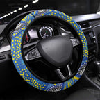 Parramatta Eels Steering Wheel Cover Aboriginal Dot Pattern - Rugby Mascot Heritage Pride