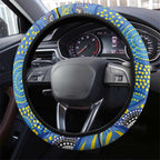 Parramatta Eels Steering Wheel Cover Aboriginal Dot Pattern - Rugby Mascot Heritage Pride