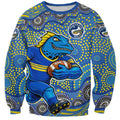 Parramatta Eels Sweatshirt Aboriginal Dot Pattern - Rugby Mascot Heritage Pride