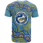 Parramatta Eels T Shirt Aboriginal Dot Pattern - Rugby Mascot Heritage Pride
