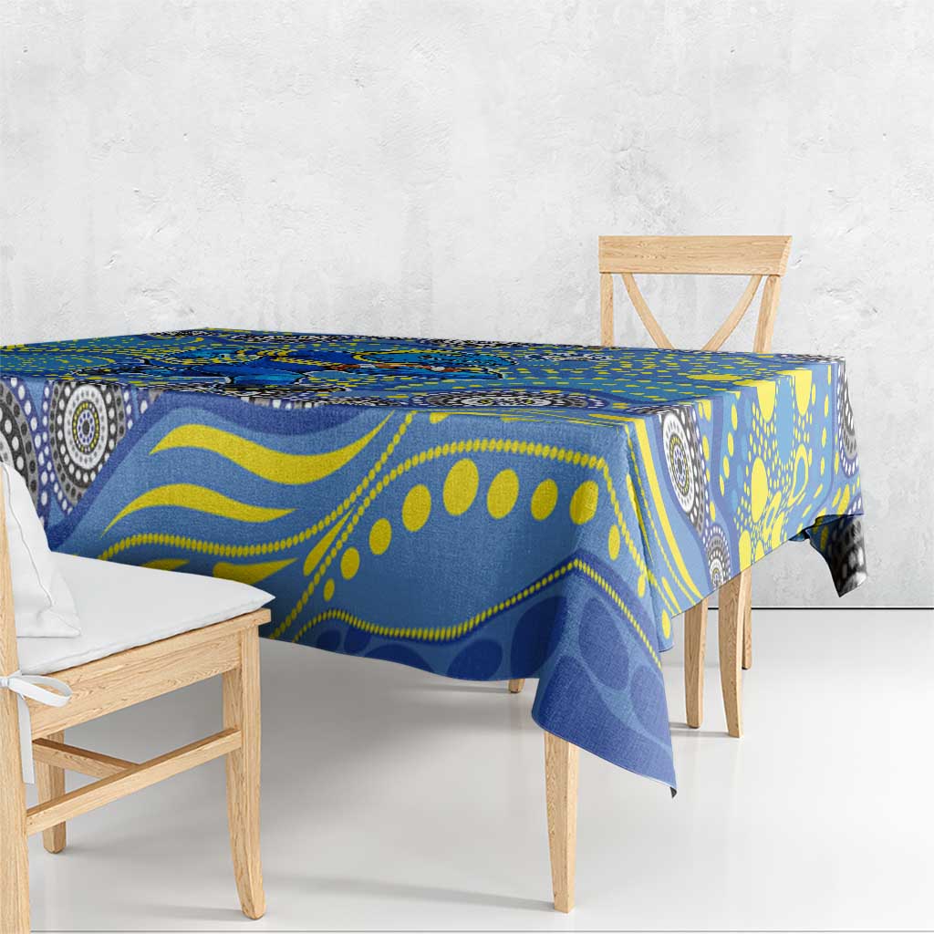 Parramatta Eels Tablecloth Aboriginal Dot Pattern - Rugby Mascot Heritage Pride