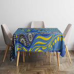 Parramatta Eels Tablecloth Aboriginal Dot Pattern - Rugby Mascot Heritage Pride