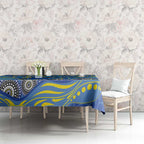 Parramatta Eels Tablecloth Aboriginal Dot Pattern - Rugby Mascot Heritage Pride