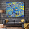 Parramatta Eels Tapestry Aboriginal Dot Pattern - Rugby Mascot Heritage Pride