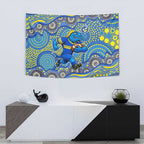 Parramatta Eels Tapestry Aboriginal Dot Pattern - Rugby Mascot Heritage Pride