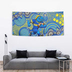 Parramatta Eels Tapestry Aboriginal Dot Pattern - Rugby Mascot Heritage Pride
