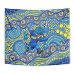 Parramatta Eels Tapestry Aboriginal Dot Pattern - Rugby Mascot Heritage Pride