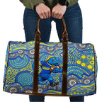 Parramatta Eels Travel Bag Aboriginal Dot Pattern - Rugby Mascot Heritage Pride