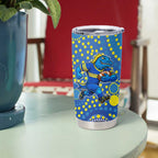 Parramatta Eels Tumbler Cup Aboriginal Dot Pattern - Rugby Mascot Heritage Pride