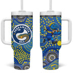 Parramatta Eels Tumbler With Handle Aboriginal Dot Pattern - Rugby Mascot Heritage Pride