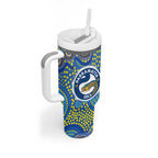 Parramatta Eels Tumbler With Handle Aboriginal Dot Pattern - Rugby Mascot Heritage Pride